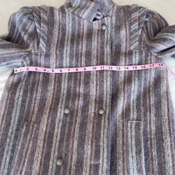 Vintage stripe wool coat Ladies garment worker union made Winter Coat - Picture 10 of 11